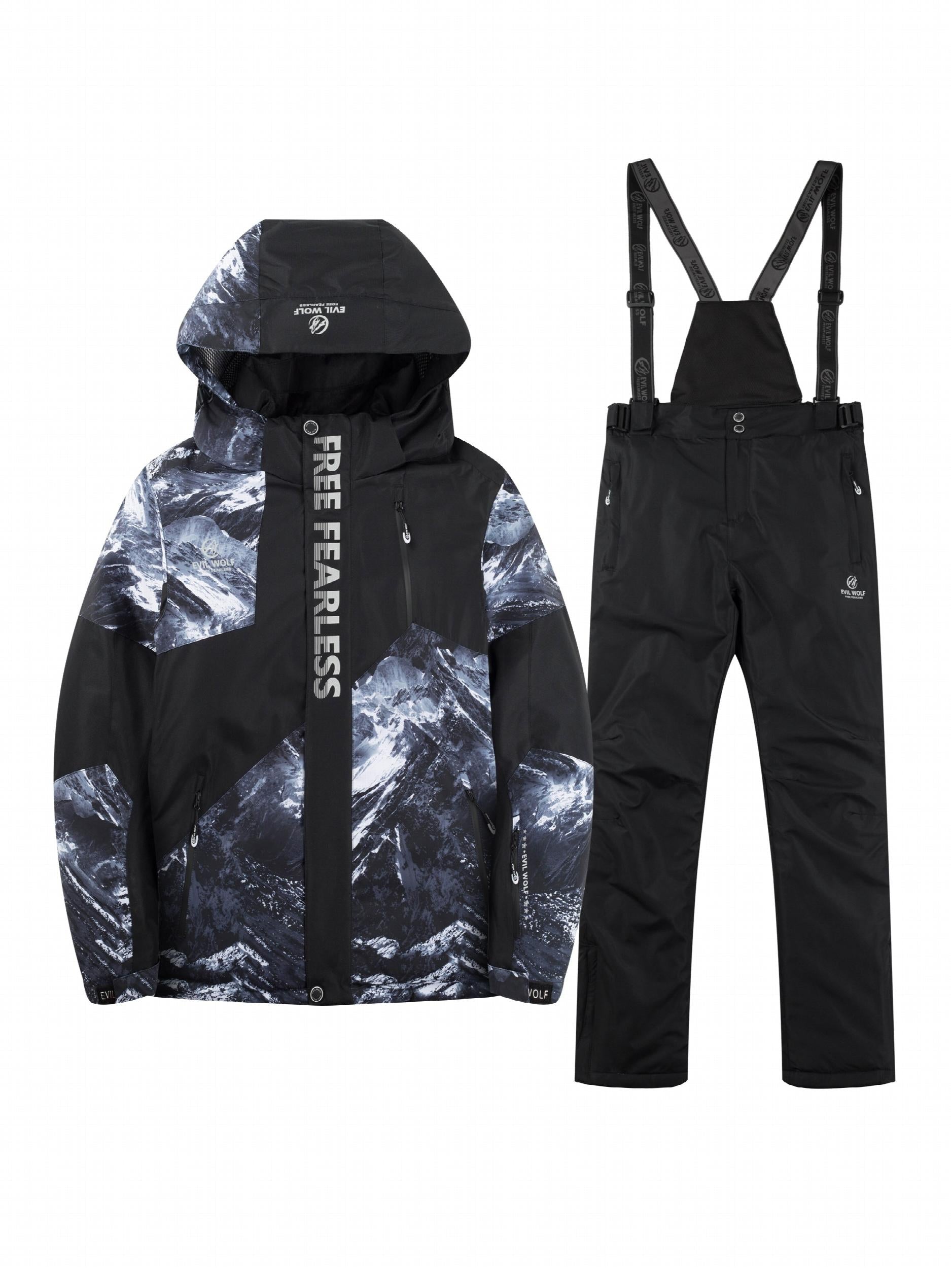 Men's Tie Dye Hooded Jacket & Trouser Ski Suit