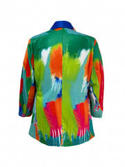 Tie Dye Long Sleeve Open Front Blazer