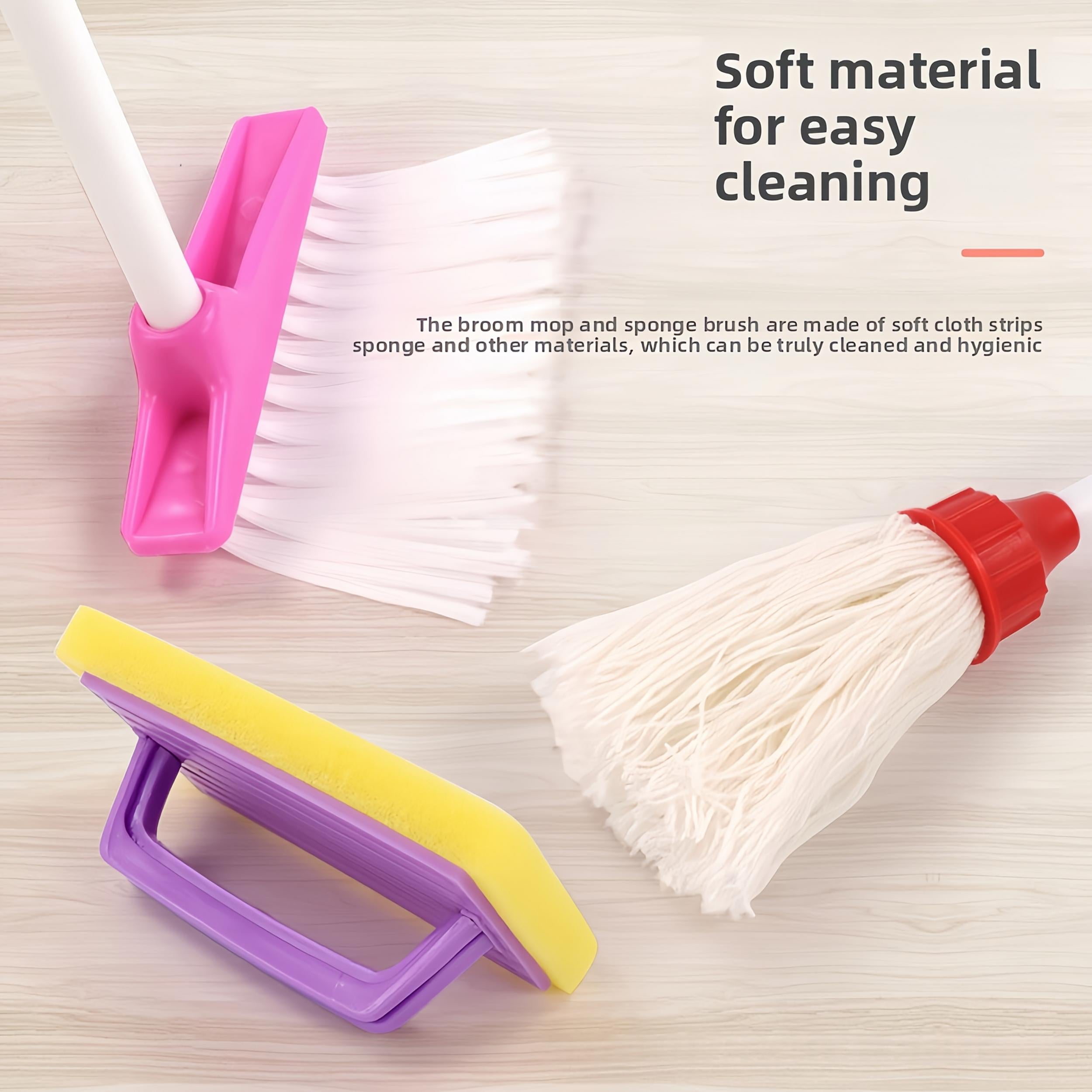 Kids Pretend Play Broom and Dustpan Set