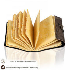 Vintage Leather Journal Sketching Book Deckle Edge Unlined Paper