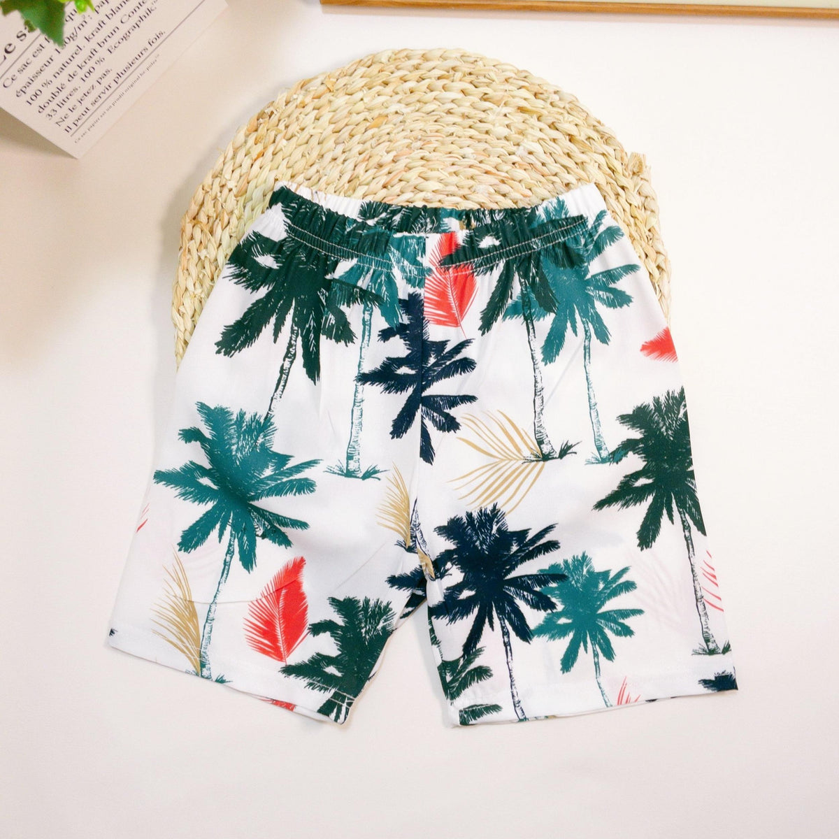 Toddler Boys Coconut Tree Graphic Beach Shorts