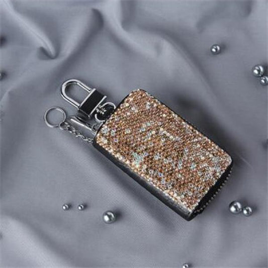Diamond Women Car Key Bag PU Leather Keychain Car Key Case for Female