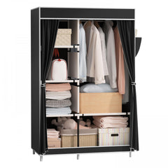 Double Row Wardrobe Clothes Storage Easy Assembly Durable