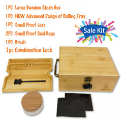 Wooden Storage Box With Tray Bamboo For Smoking Paper