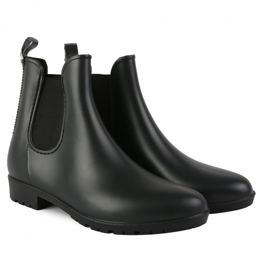Waterproof PVC Lightweight Flat Rain Boots Elastic Non Slip Chelsea Boots