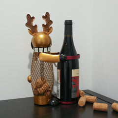 Christmas Elk Wine Rack Metal Iron Crafts Home Decoration