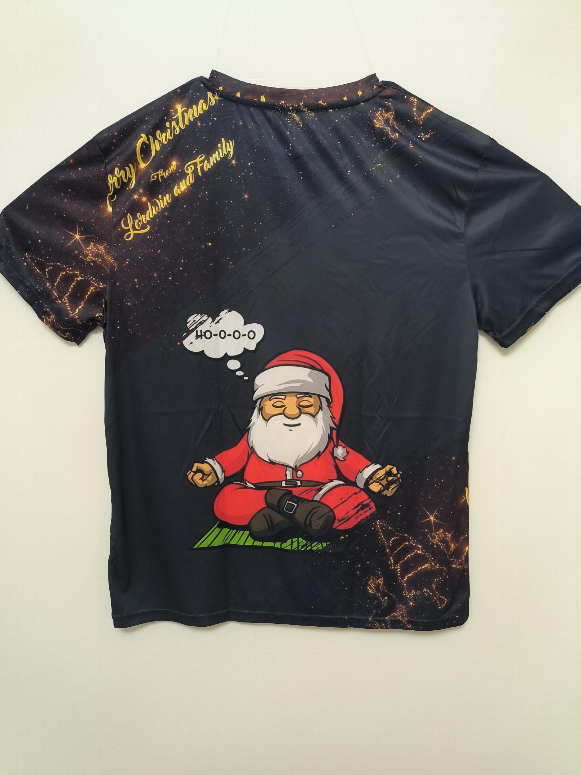 Santa Claus Meditating Print Men's Short Sleeve Tee