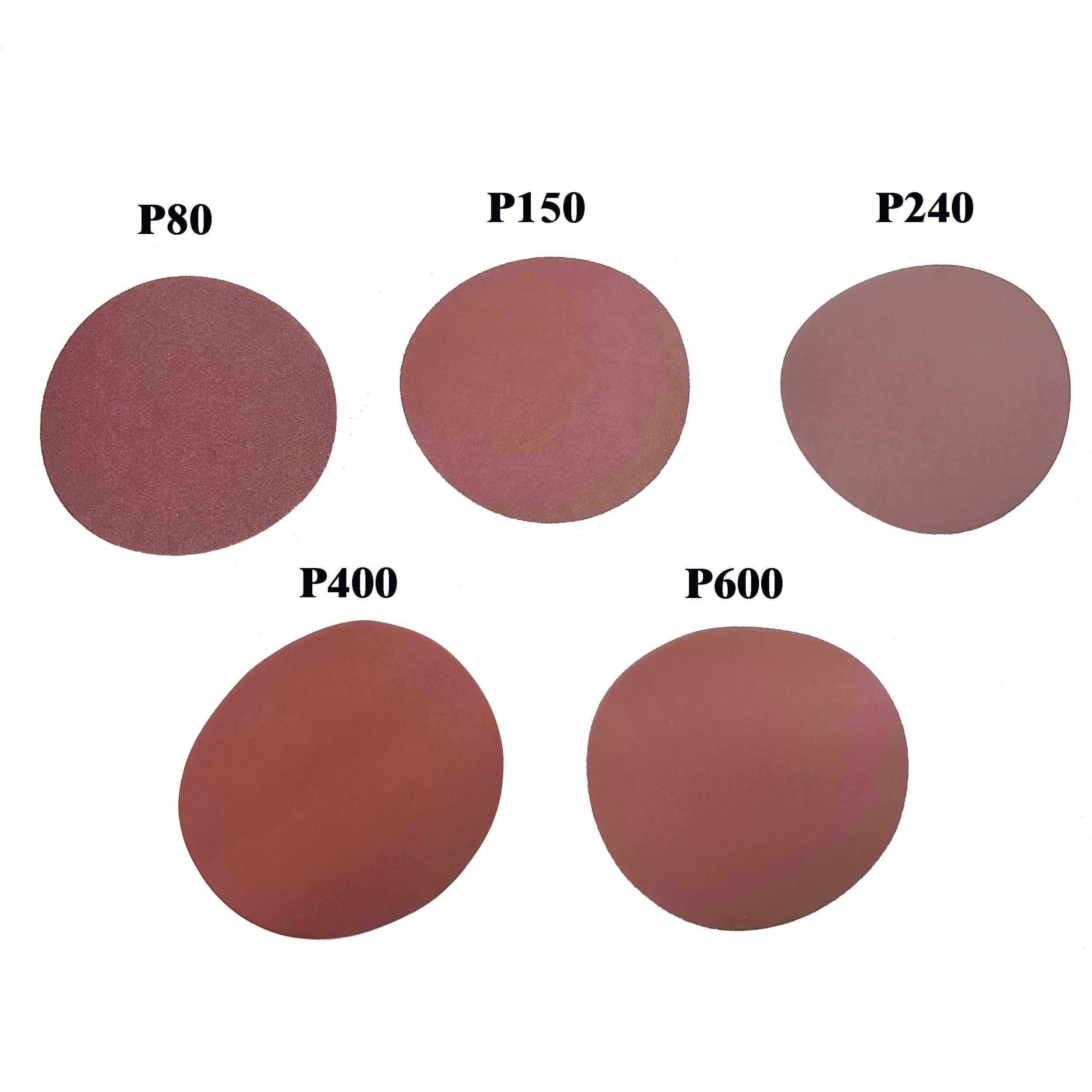12.7cm Flocking Sandpaper P80-P600 Sanding Disc Red Polishing Sheet