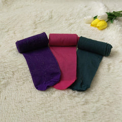 3 Pack Opaque Elastic Tights High Waist Slim Footed Pantyhose