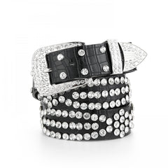 Y2K Rhinestone PU Belt Hip Hop Jeans Pants Punk Western Cowboy Cowgirl Belts