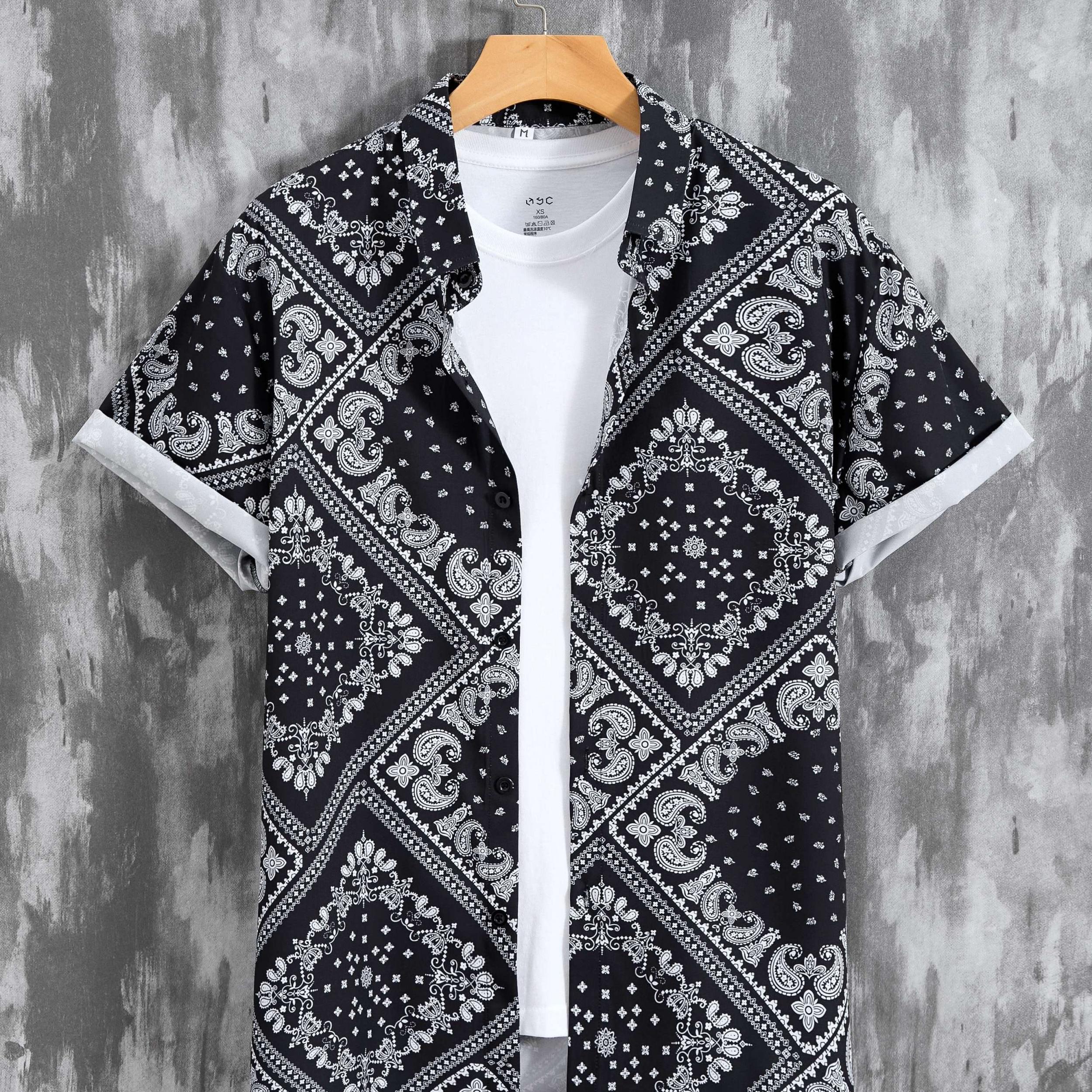 Men's Paisley Pattern Hawaiian Shirt Short Sleeve
