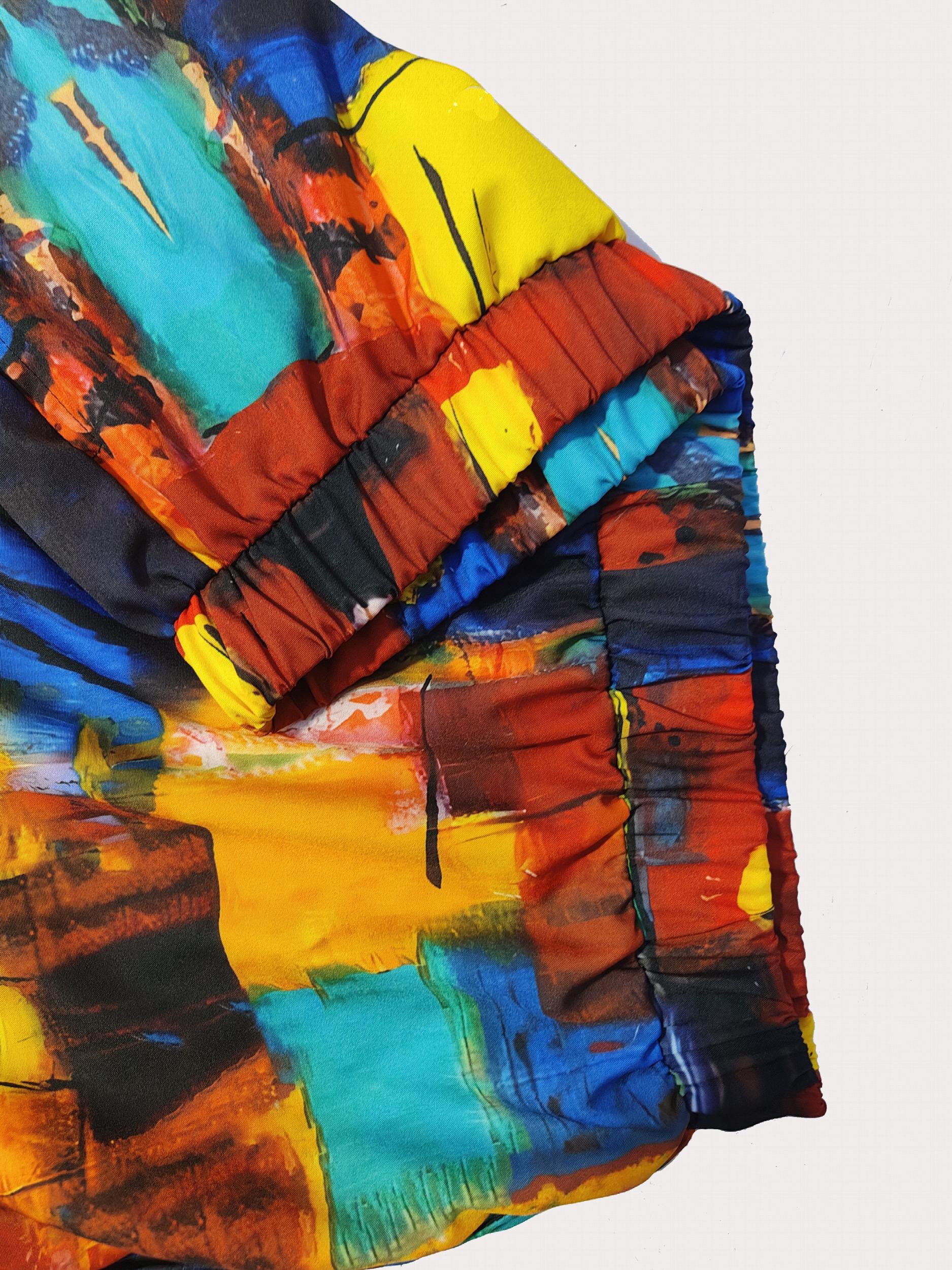  Painting Print High Rise Loose Fit Trousers