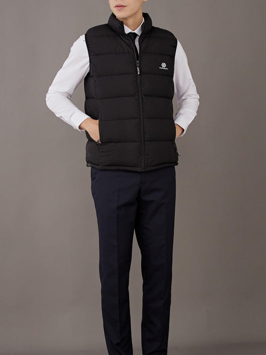 Men's Winter Vest Stand Collar Zip Up Casual Padded Vest