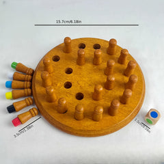 Memory Board Game with 24 Wooden Pieces and Colorful Caps