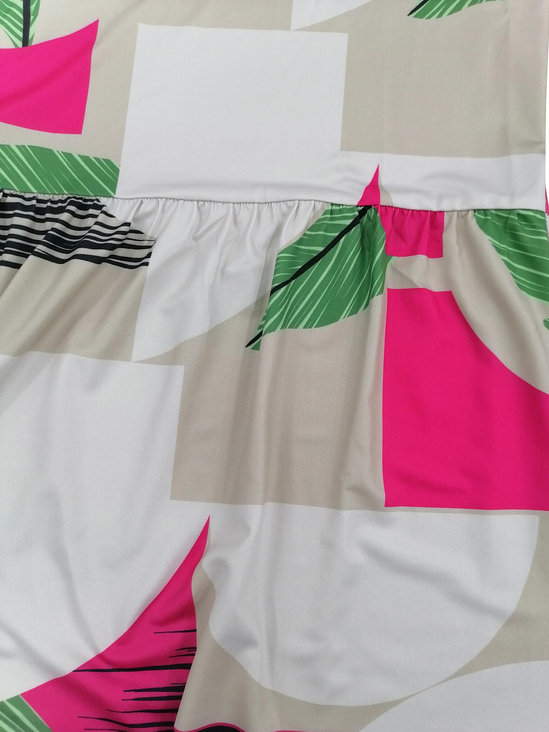  Boho Pants Women's Plus Colorblock Striped & Leaf Print Ruffle Trim