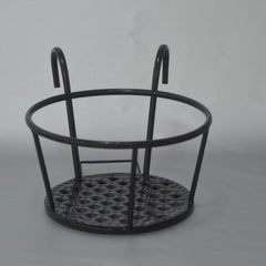 Balcony Iron Flower Pot Rack Over the Rod Flower Planter Holder