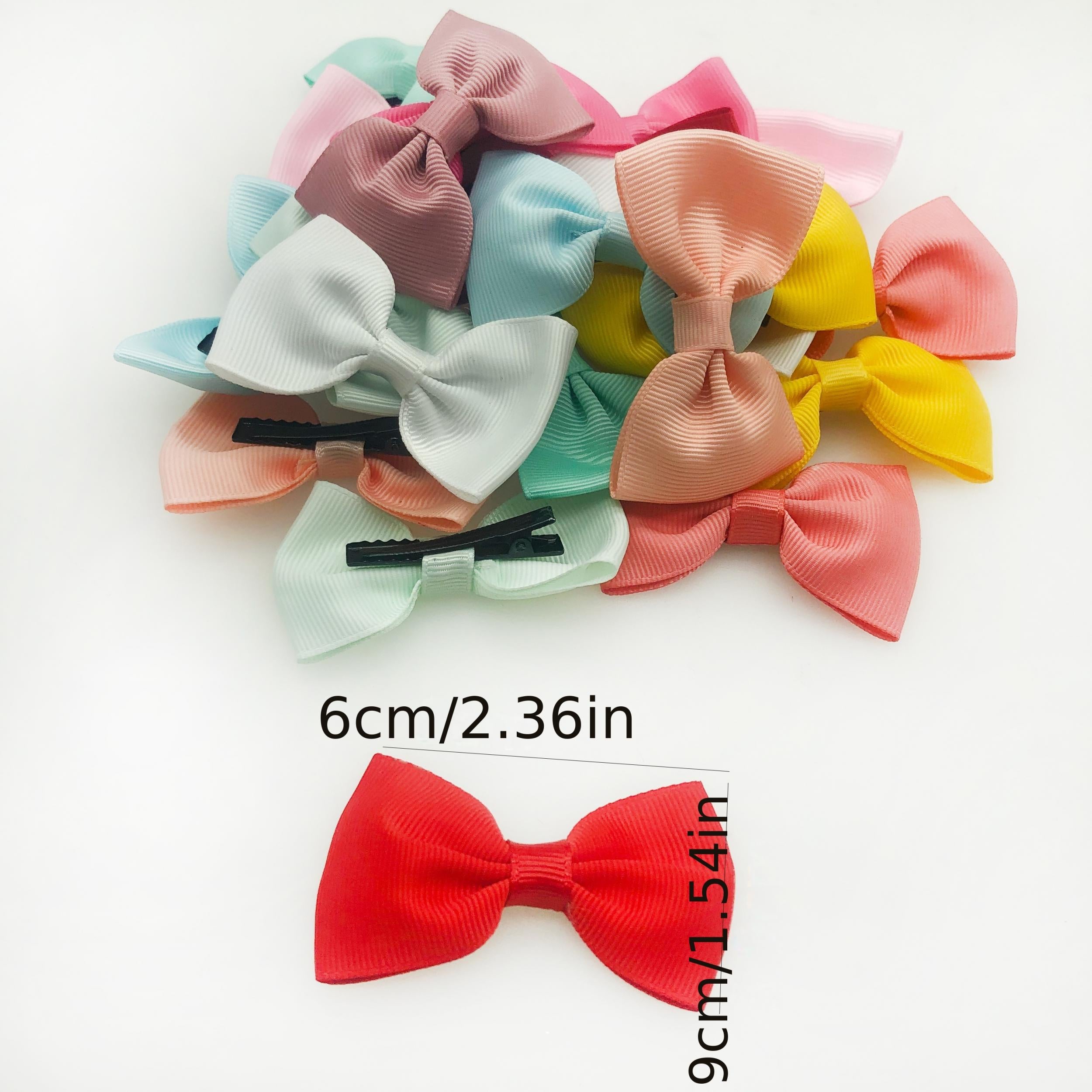 11 Pairs Plain Bow Hair Clips Headwear Hair Accessories For Girls Kids