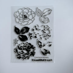 Flower & Butterfly Clear Stamp Set for Card Making & Scrapbooking