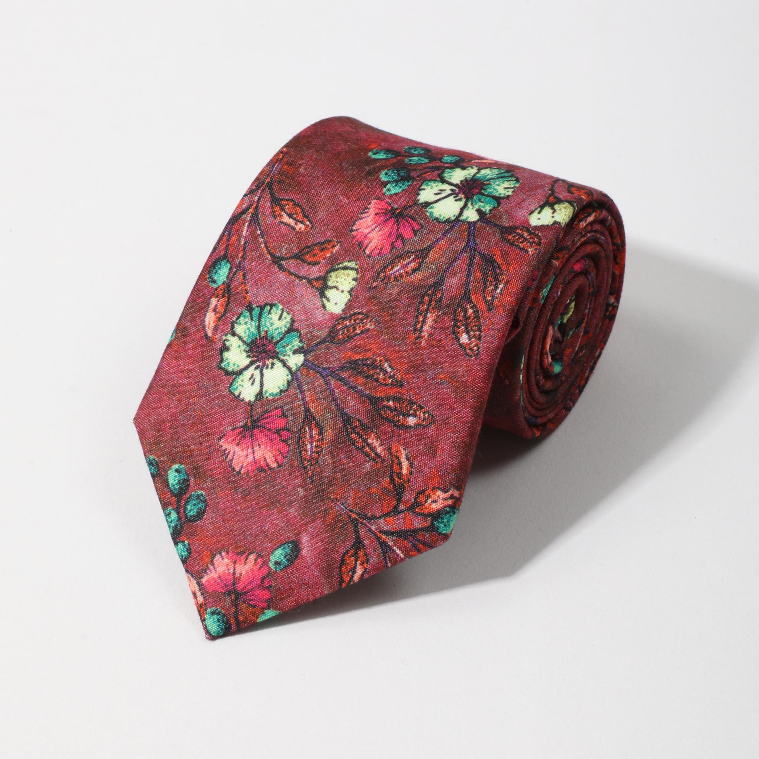 Men's Floral Cotton Tie for Fashion and Parties