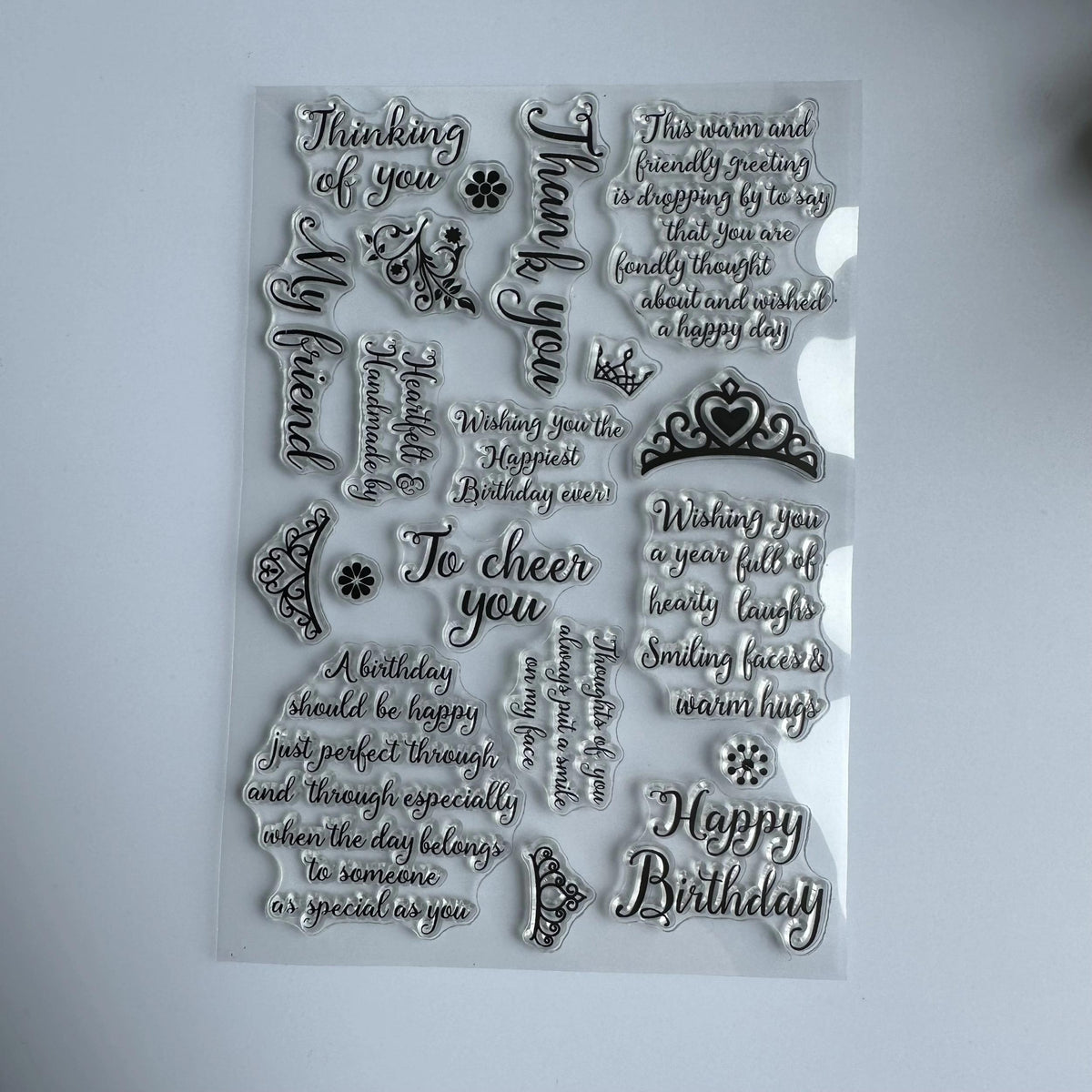 Birthday Wishes Clear Rubber Stamp Set for Card Decoration and DIY Crafts
