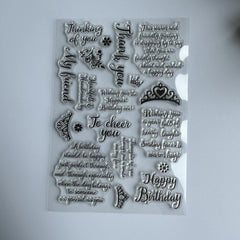 Birthday Wishes Clear Rubber Stamp Set for Card Decoration and DIY Crafts