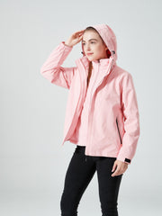 Women's 3-in-1 Outdoor Jacket, Thermal, Waterproof, Hardshell with Fleece