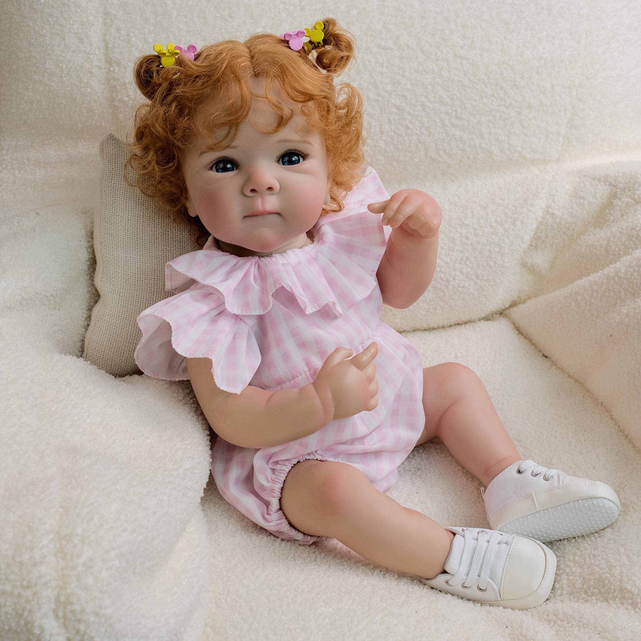 18" Realistic Reborn Youngsters Doll Hand Painted Details Rooted Curly Hair