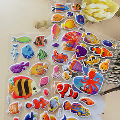 Ocean Fish World Stickers - Marine Animal Decals for DIY Scrapbooking
