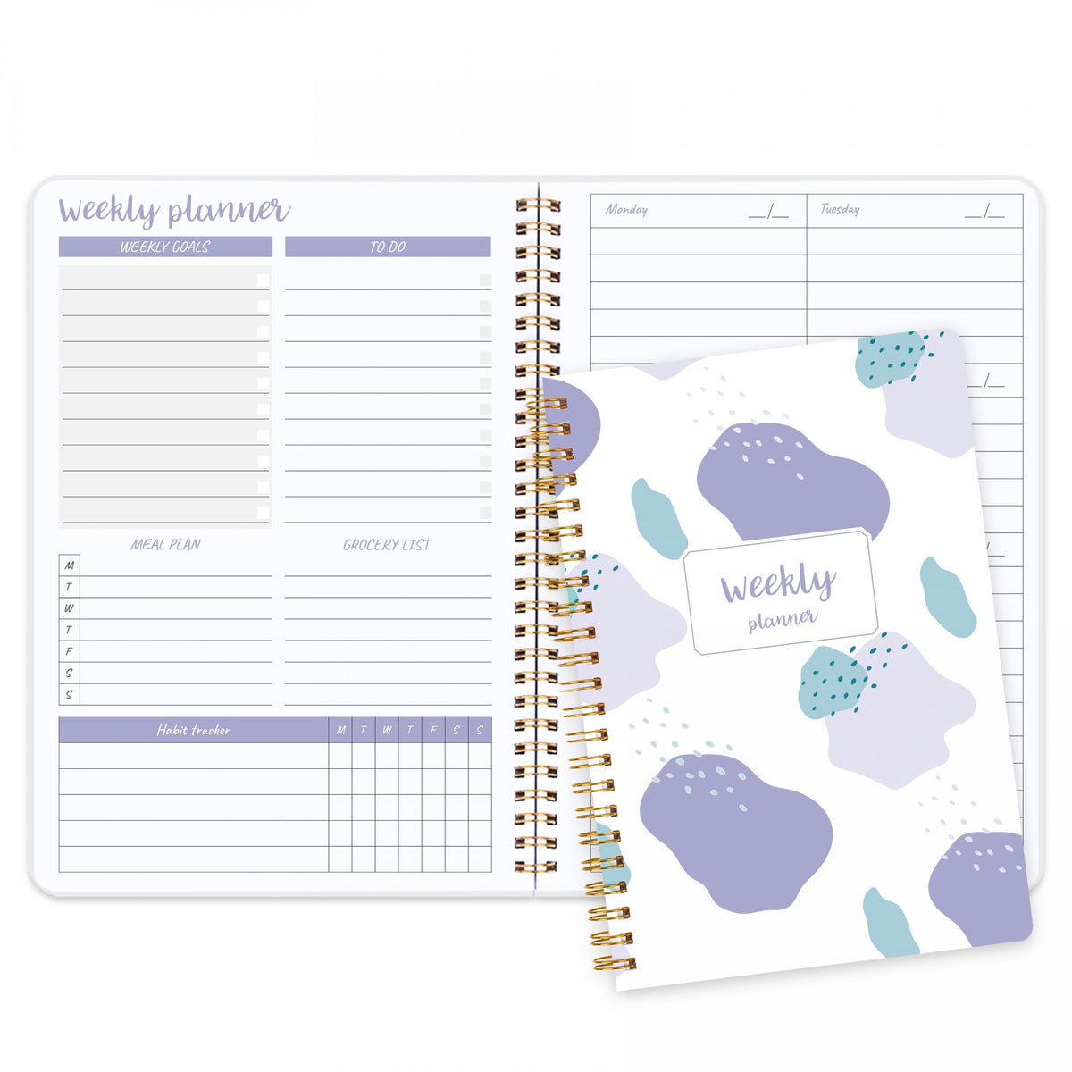 Weekly Planner Notebook: Daily Schedule Journal with Habit Tracker, To Do List
