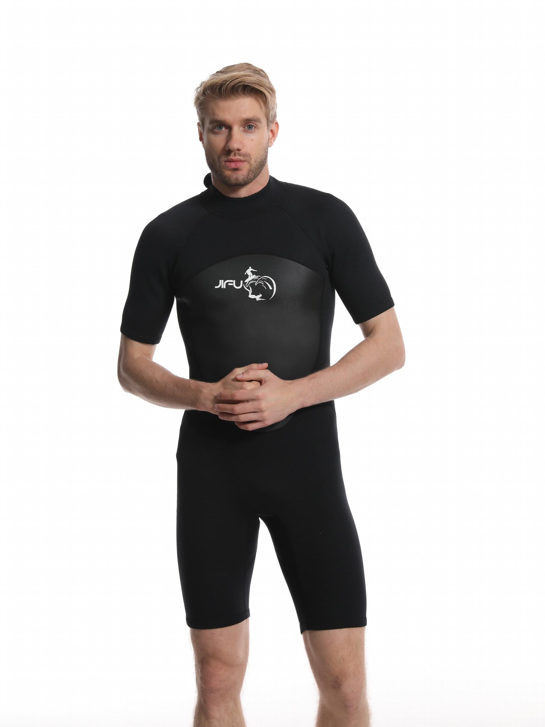 Men's Short Sleeve Diving Suit Back Zipper Wetsuit