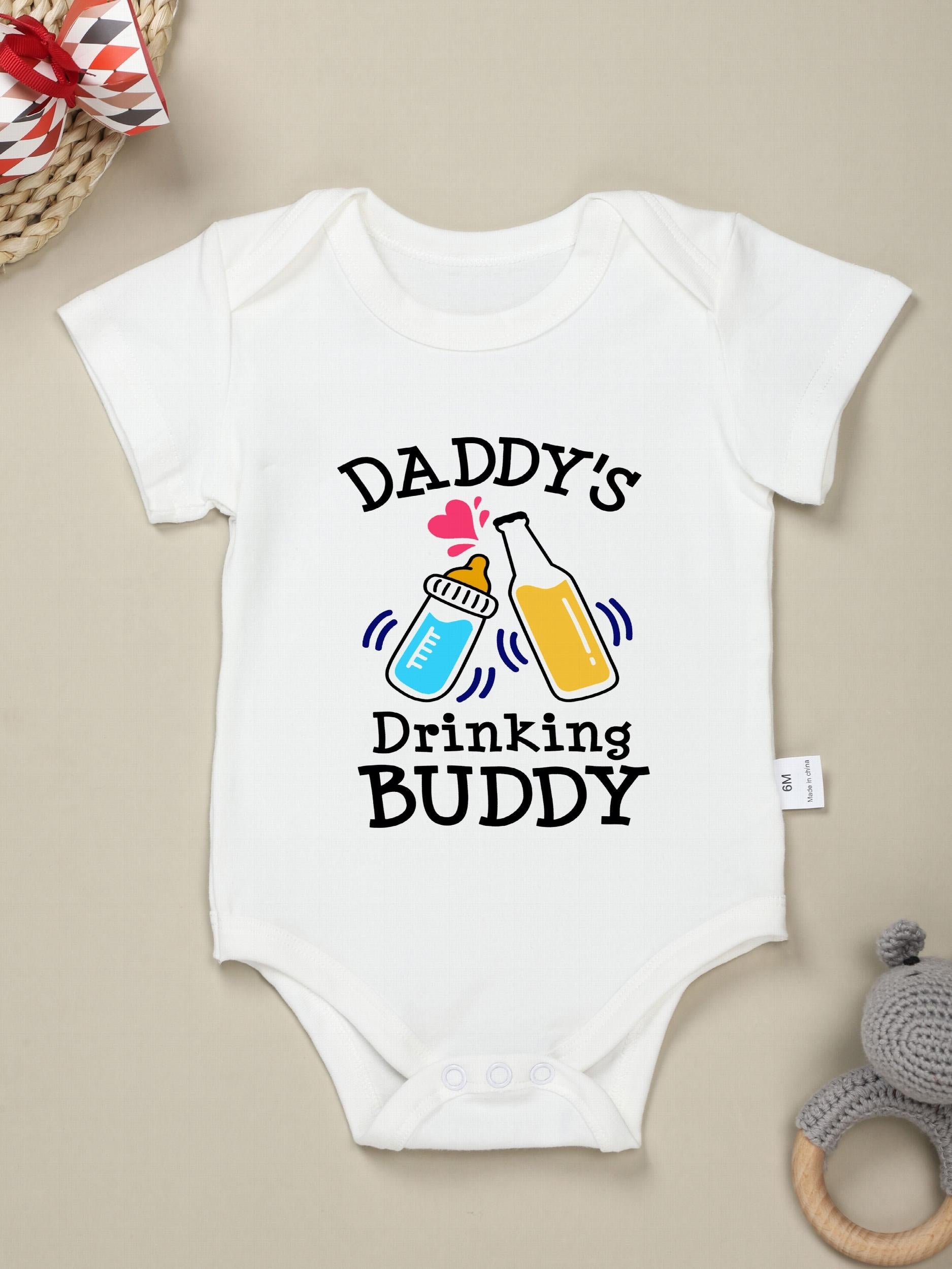 Baby Boys Daddy s Drinking Buddy Short Sleeve Romper