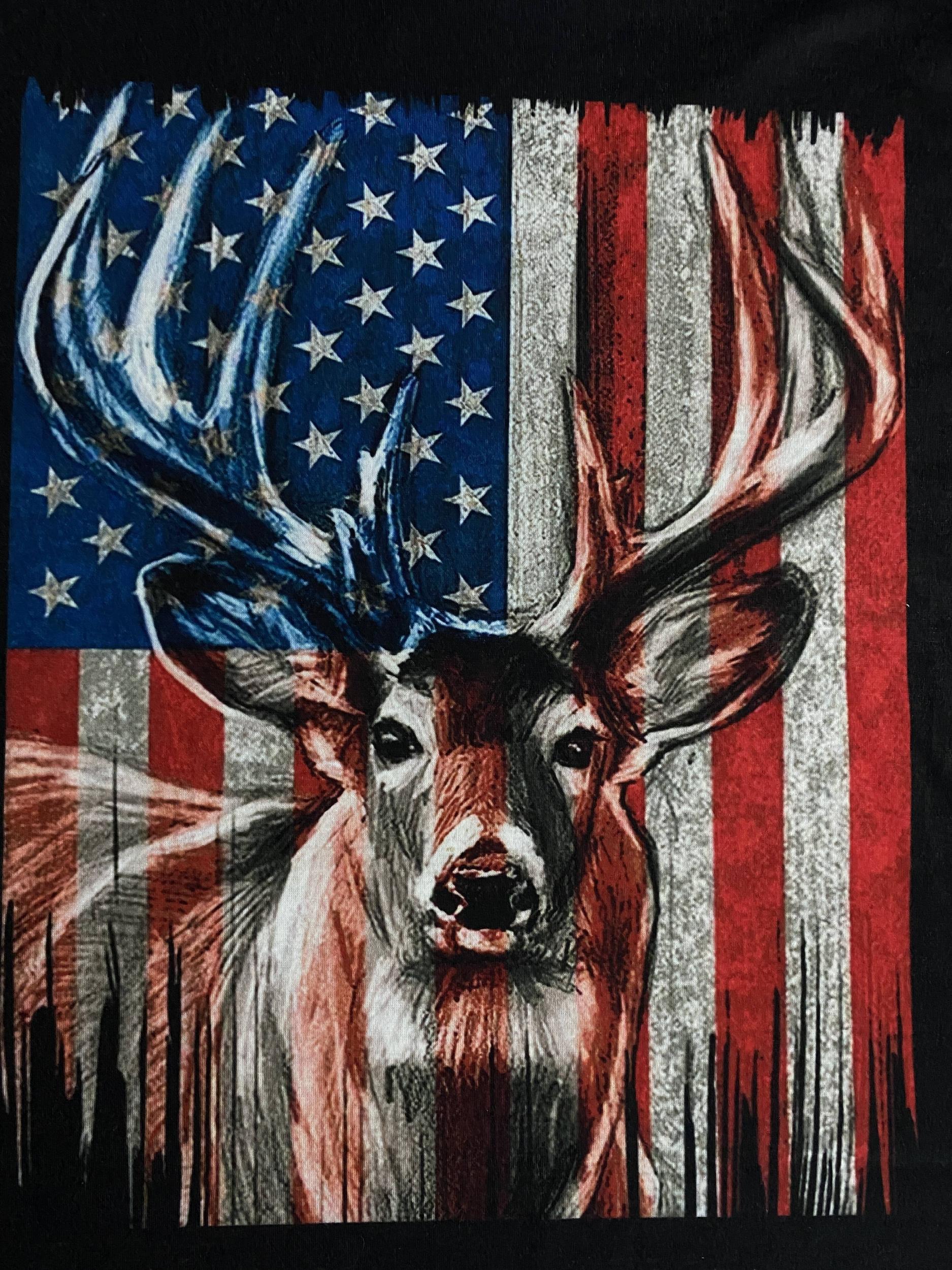  Independence Casual Tank Top Women's Plus Flag & Deer Print