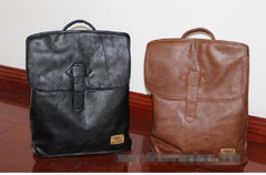 Vintage PU Leather Backpack Student School Bag