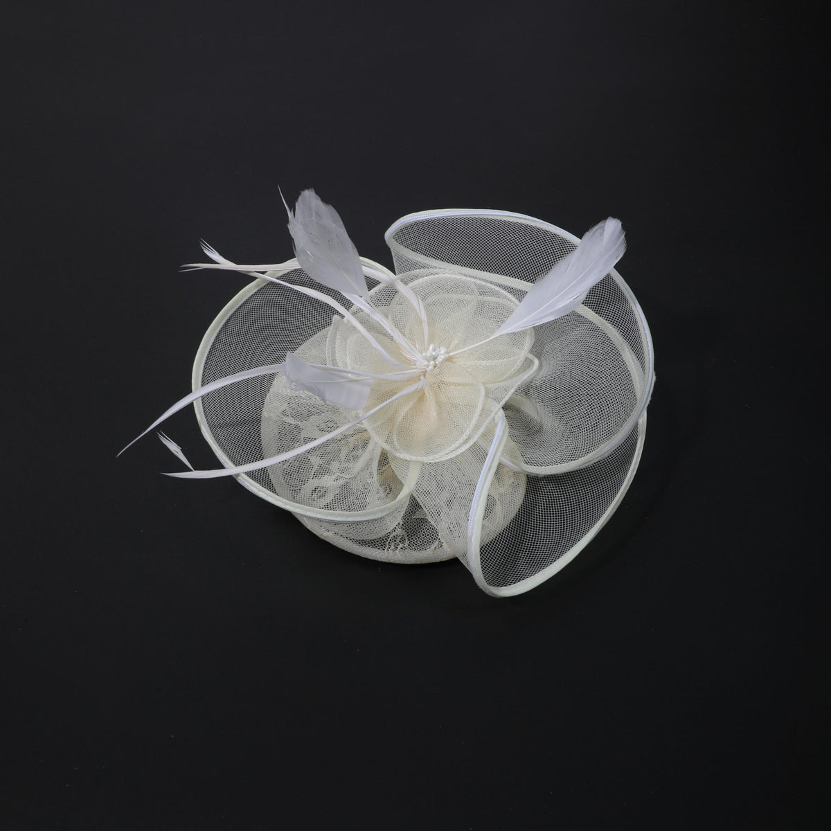 Women's Retro Mesh Flower Feather Clip - Bridal Headdress