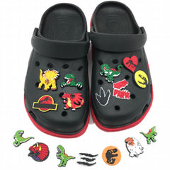 16pcs Dinosaur Park Shoe Charms for Clogs Jibs Bubble Sandals PVC Accessories
