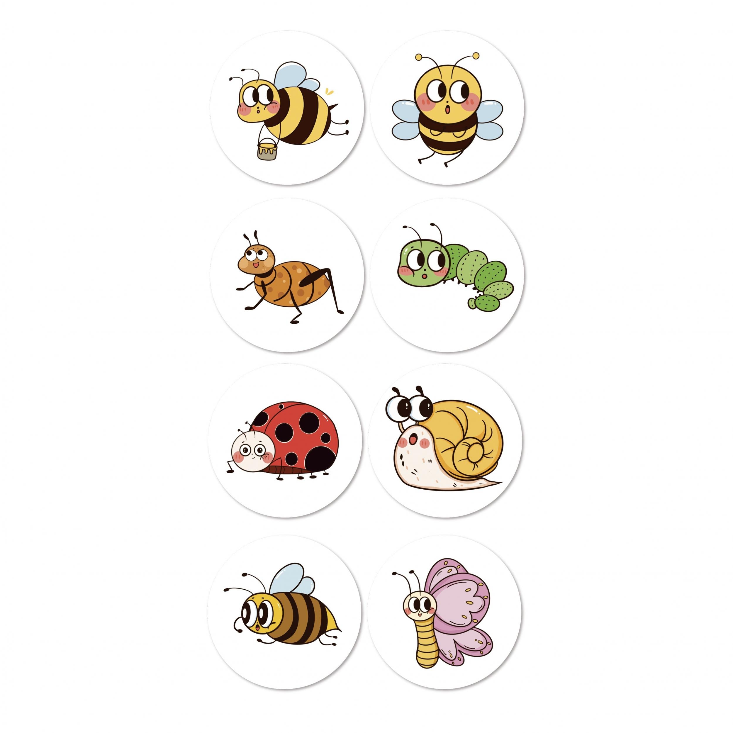 500pcs Cartoon Bee Butterfly Insect Reward Sticker