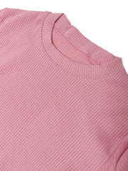 Ribbed Lounge Set Short Sleeve Top & Shorts Women's Loungewear