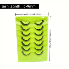 7 Pairs Natural Look D Curling False Eyelashes 6 9mm Fluffy Faux Mink