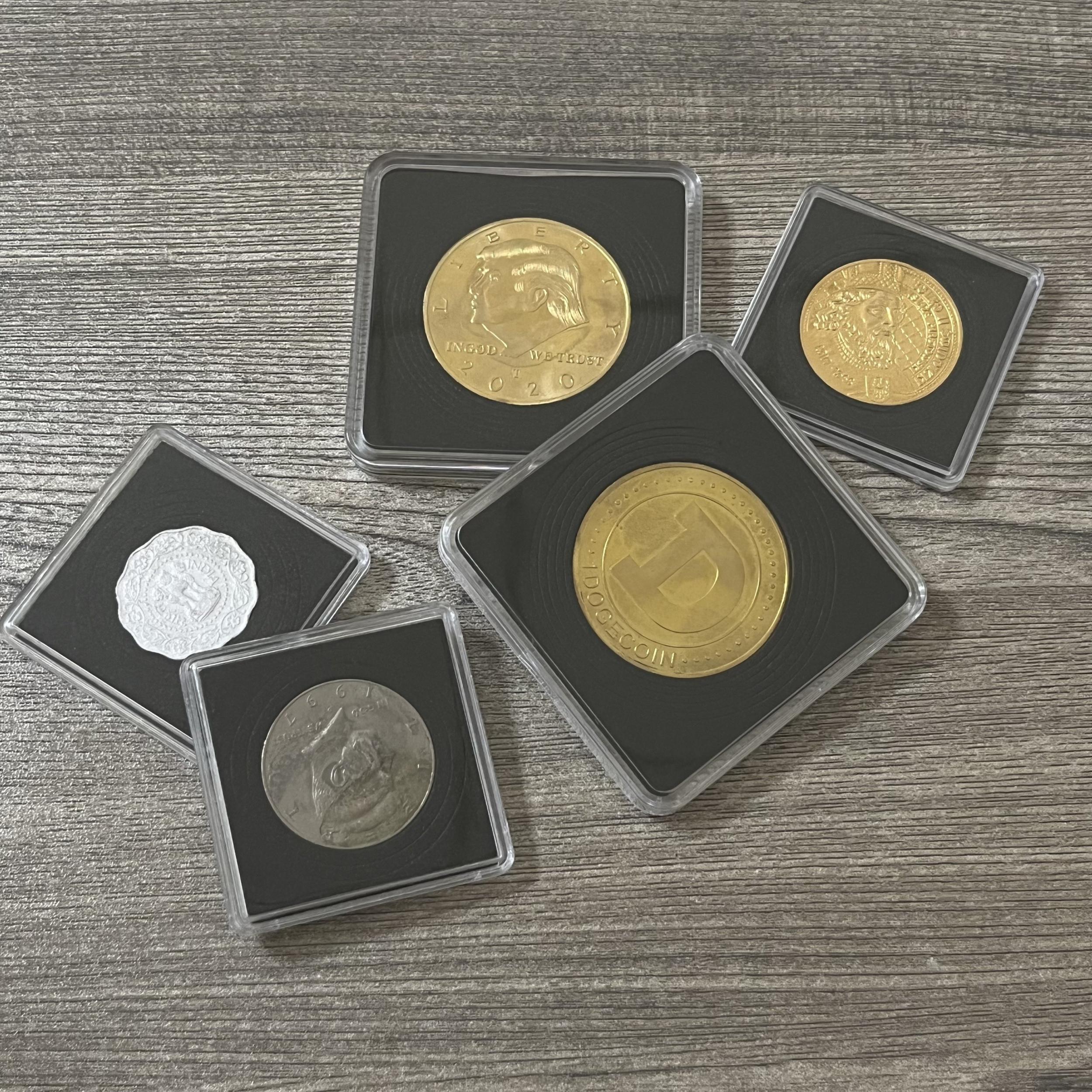 10PCS Square Coin Protective Box Acrylic Coin Display Box