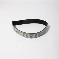 Full Rhinestone Elastic Belt Wide Waistband for Party