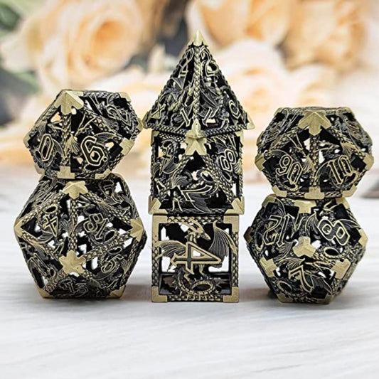 Hollow Octopus Metal Dice Set Polyhedral for Table Games