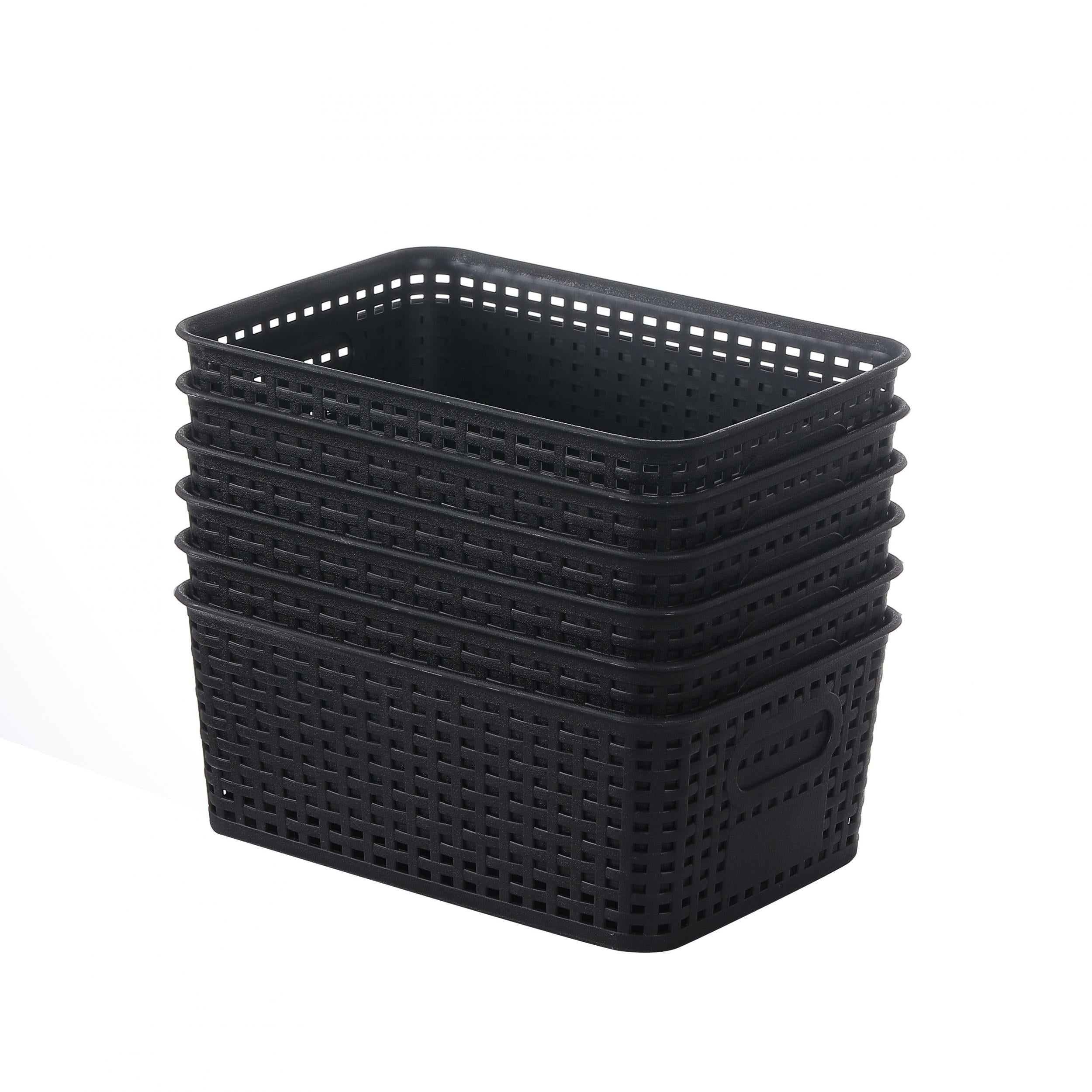 6pcs Plastic Weave Storage Bins - Home Organization and Storage