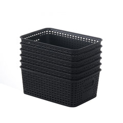6pcs Plastic Weave Storage Bins - Home Organization and Storage