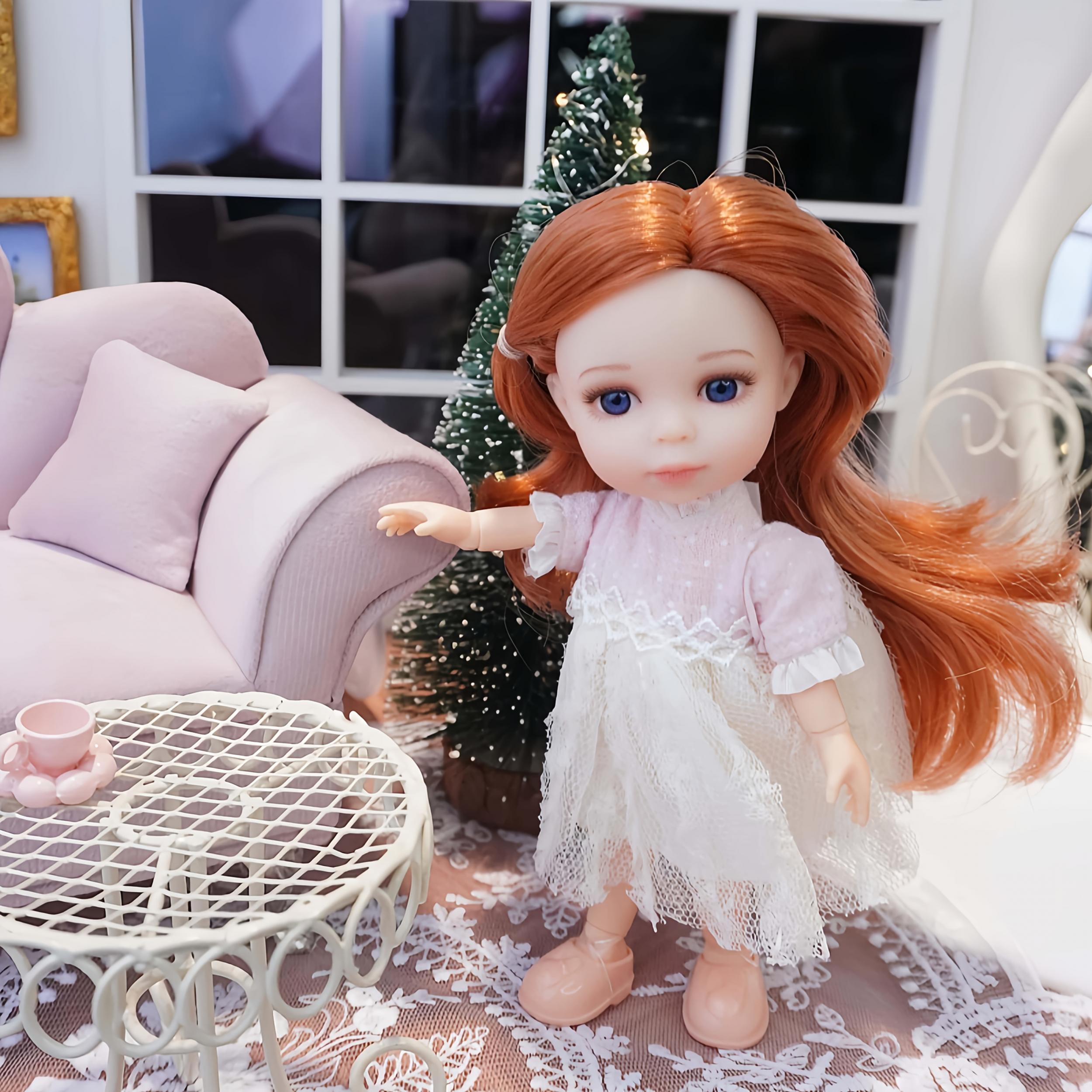 Charming 6 Inch Princess Doll Pink Fashionable Collectible Toy