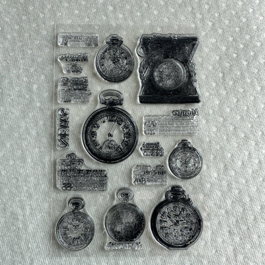 Retro Clock Series Stamp Flower Silicone Stamp