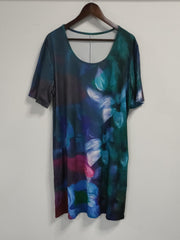  Floral Print Short Sleeve Dress With Pockets