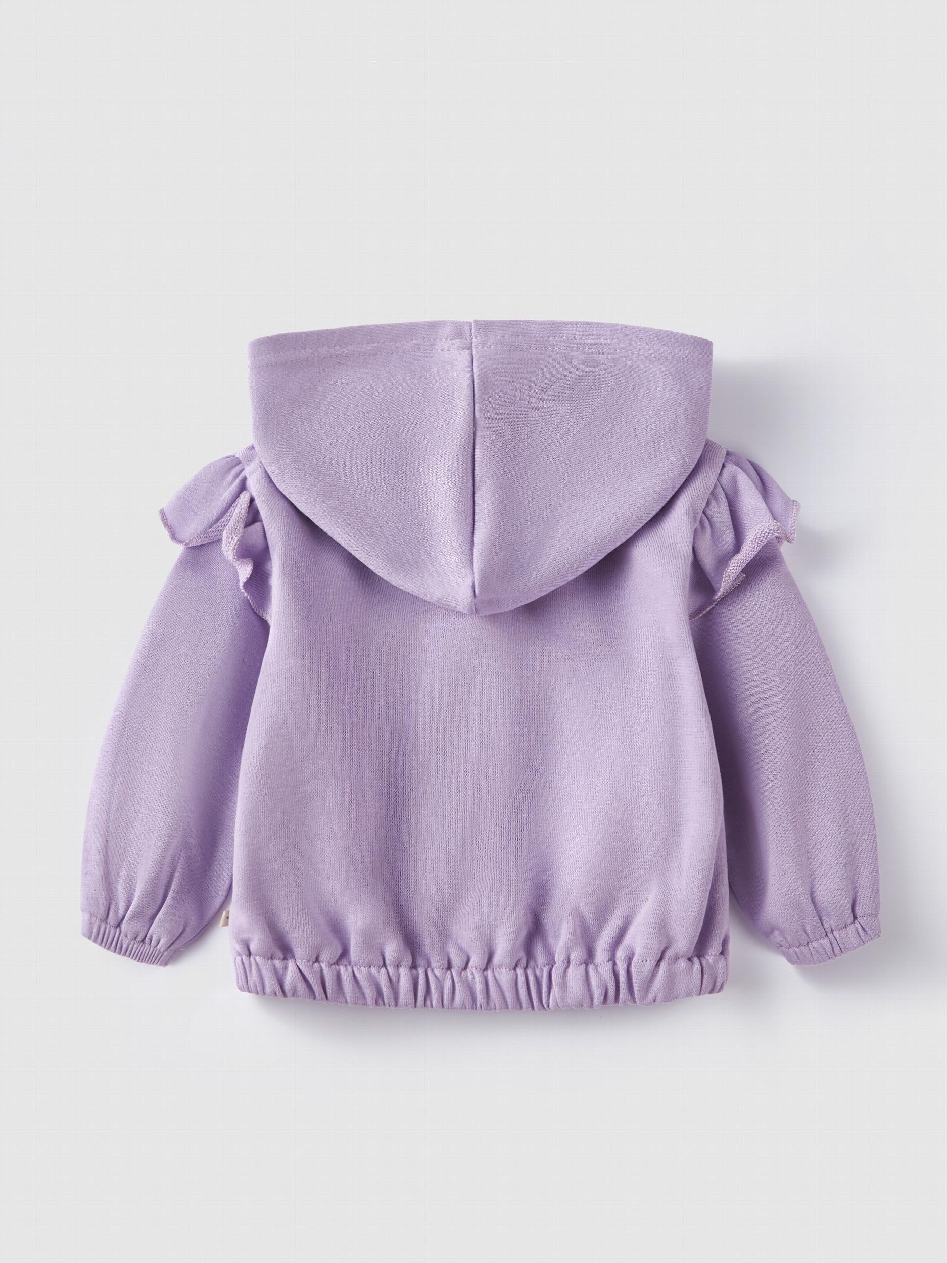 Baby Girl Hooded Cartoon Graphic Cardigan Coat