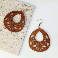 Boho Dangle Earrings Wooden Jewelry Female Gift