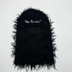 Distressed Knitted Ski Mask with Windproof Advantage