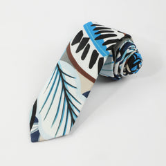 Men's Irregular Plant Leaf Pattern Tie Holiday Party Business Accessory